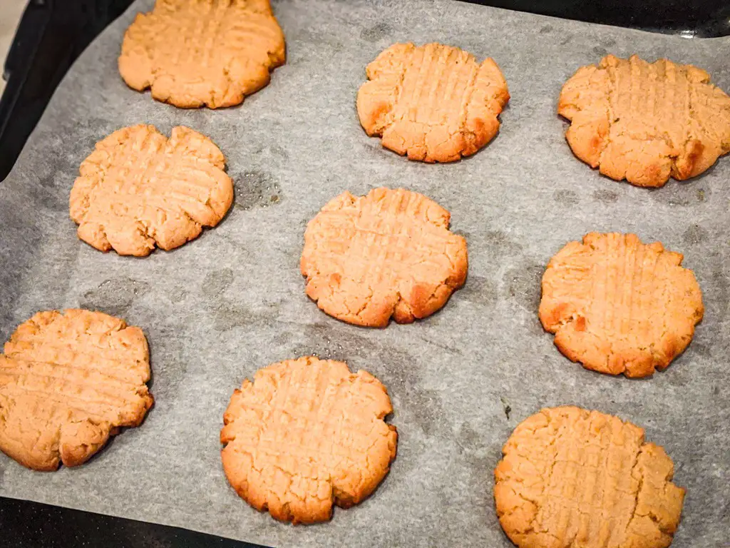 cashew butter cookies right out of the oven