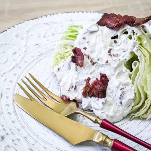 iceberg wedge with bacon blue cheese dressing