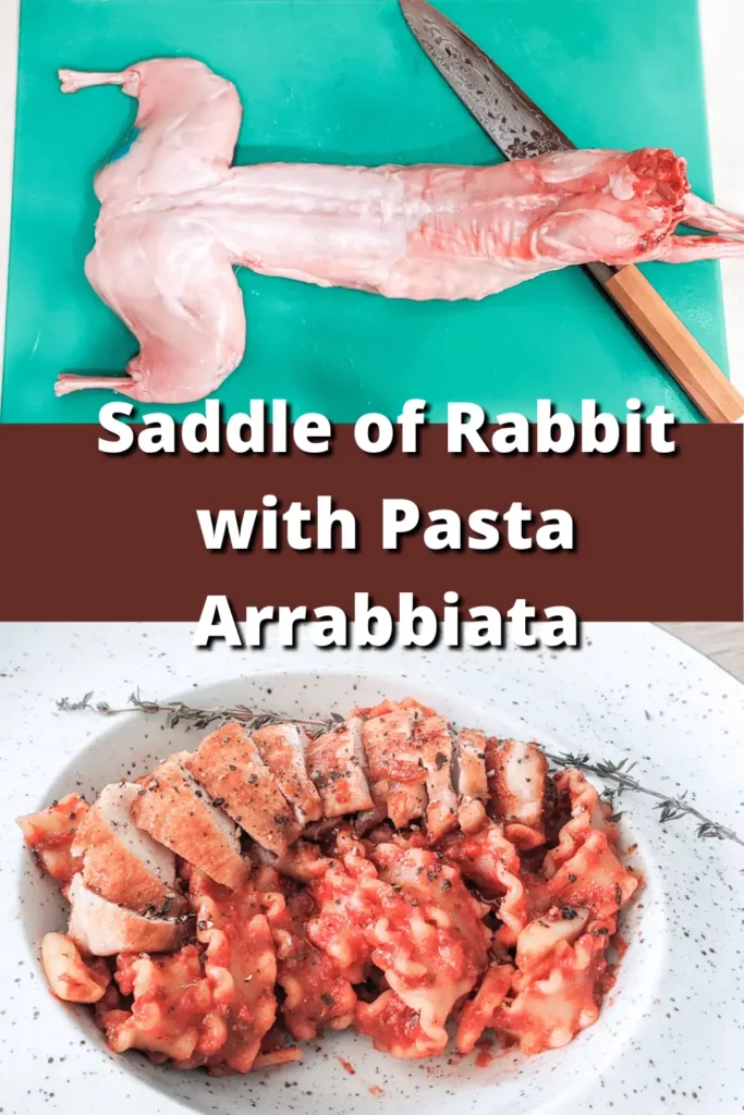 Saddle Of Rabbit With Pasta Arrabbiata pinterest pin