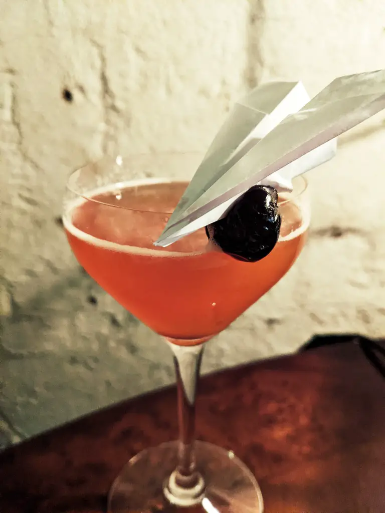 The Original Paper Plane Cocktail with garnish 