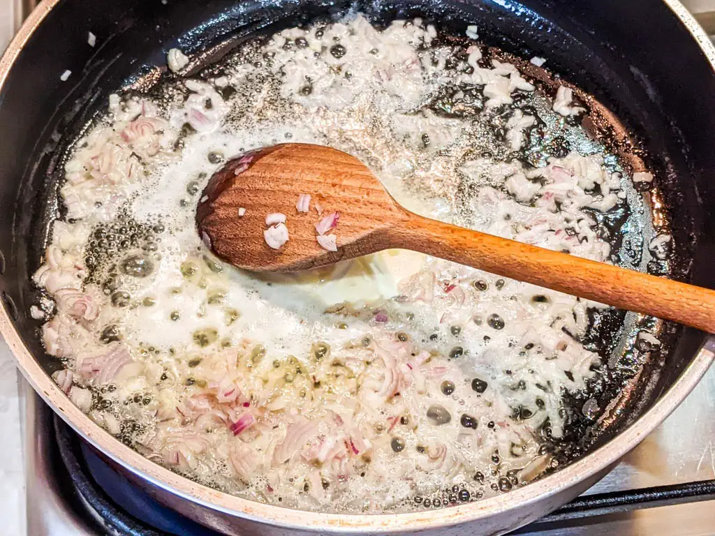 sauteeing shallots in butter