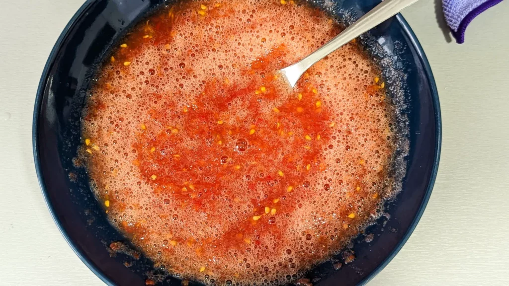 grated tomato with olive oil and salt