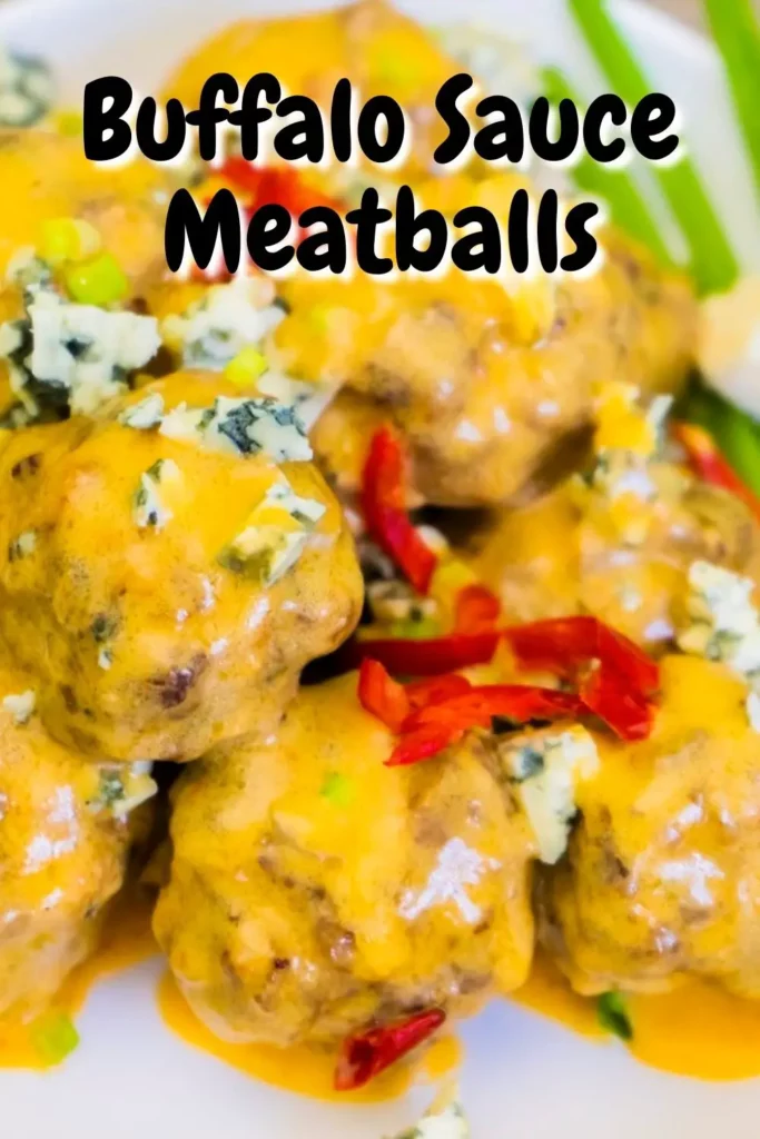 best buffalo sauce meatballs recipe pinterest pin image