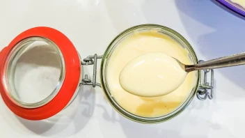 homemade kewpie style japanese mayonnaise in a swing top jar with a spoon