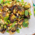 vietnamese brussels sprouts with nuoc cham and garnishes
